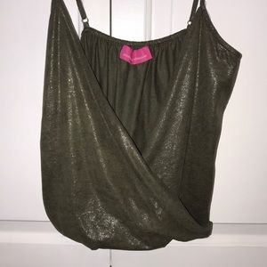 Pookie and Sebastian Green Metallic top